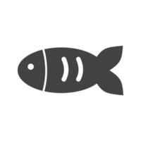 pez mascota i glifo icono negro vector