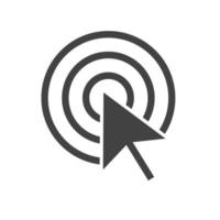 Pay Per Click Glyph Black Icon vector
