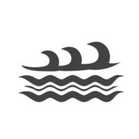 Waves I Glyph Black Icon vector