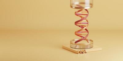 3D DNA spiral helix concept. 3d rendering photo