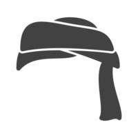 icono de glifo de turbante negro vector