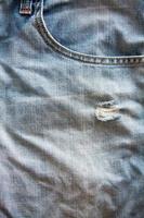 Close up of blue jeans photo