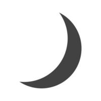 Crescent Glyph Black Icon vector