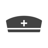 gorra de enfermera glifo icono negro vector