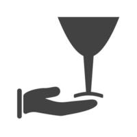 Serve Wine Glyph Black Icon vector