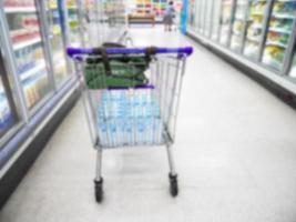 blur Shopping Cart in Supermarket Aisle photo