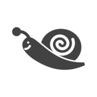 caracol glifo icono negro vector