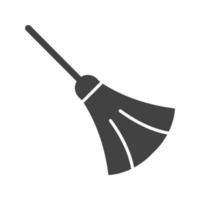 Sweeping Broom Glyph Black Icon vector