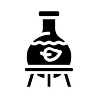 ilustración de vector de icono de glifo de biocombustible de producción de laboratorio