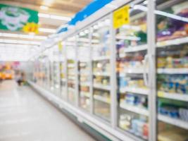 Supermarket with abstract defocused blur background photo