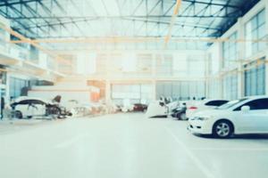Car repair service centre blurred background photo