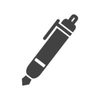 Fountain Pen Glyph Black Icon vector