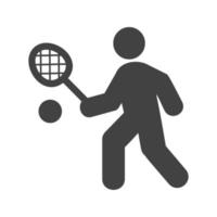 jugador de tenis glifo icono negro vector