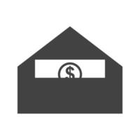 Send Money Glyph Black Icon vector
