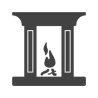 Fireplace Glyph Black Icon vector