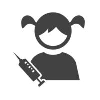 Getting Injection Glyph Black Icon vector