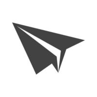 Paper Plane Glyph Black Icon vector