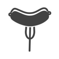 Hot Dog Glyph Black Icon vector