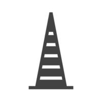 Construction Cone Glyph Black Icon vector