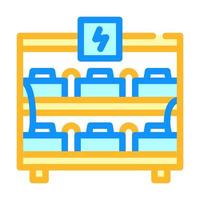 batteries on shelf color icon vector illustration