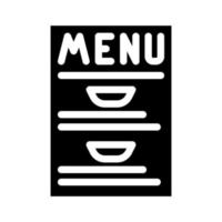 menú buffet glifo icono vector ilustración