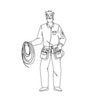 Electrician Hold Electrical Cord And Tool Vector