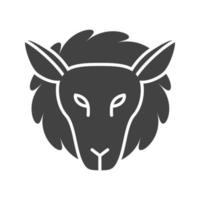 Lamb Face Glyph Black Icon vector