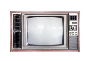 Antiguo televisor retro clásico vintage aislado sobre fondo blanco. foto