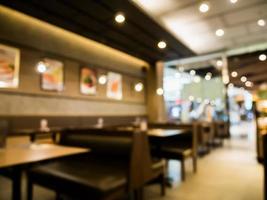 Abstract cafe coffee shoop restaurant blur background with bokeh light photo