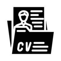 personal profile cv glyph icon vector illustration