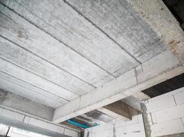 reinforced concrete slabs of residential house building under construction photo