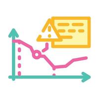 price drop chart color icon vector illustration