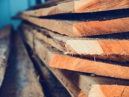 Stack of wood plank photo