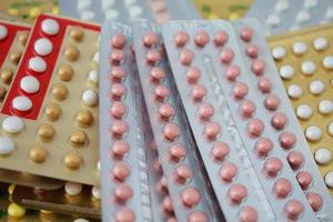 Colorful oral contraceptive pill photo