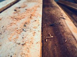 Stack of wood plank photo