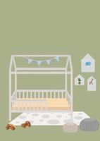 This compositions consists of various elements of the children's interior vector