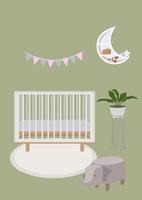 This compositions consists of various elements of the children's interior vector