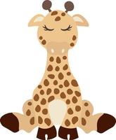 Tropical Cute Giraffe Safari Animal Clipart vector