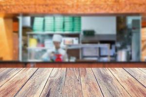 kitchen in restaurant blur background photo