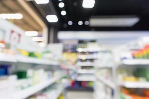 pharmacy drugstore shop interior blur background photo