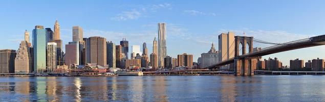 Urban City skyline over river photo