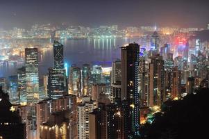 hong kong de noche foto