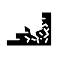 signo de ilustración de vector de icono de glifo de escalera dañada