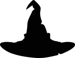 Witch magic hat silhouette halloween vector