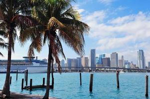 Vista tropical de la ciudad de Miami foto