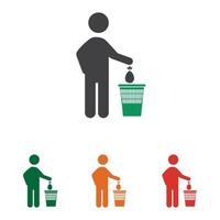 throw garbage in the trash vector