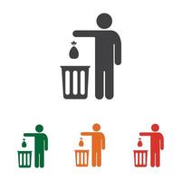 throw garbage in the trash vector