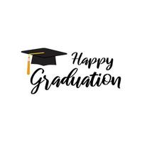 feliz graduación tipografía tipográfica escritura creativa imagen de texto, estilo moderno, simple vector