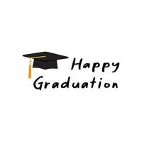 happy graduation typography typographic creative writing text image, modern style, simple vector