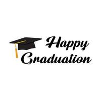 happy graduation typography typographic creative writing text image, modern style, simple vector